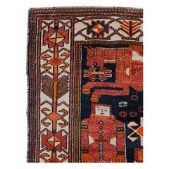 Mid-20th Century Handmade Persian Pictorial Bakhtiari Accent Rug