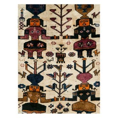 Mid-20th Century Handmade Persian Pictorial Bakhtiari Tribal Gallery Rug