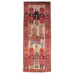 Vintage Mid-20th Century Handmade Persian Pictorial Bakhtiari Tribal Gallery Rug