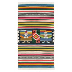Mid-20th Century Handmade Persian Pictorial Flatweave Kilim Accent Rug