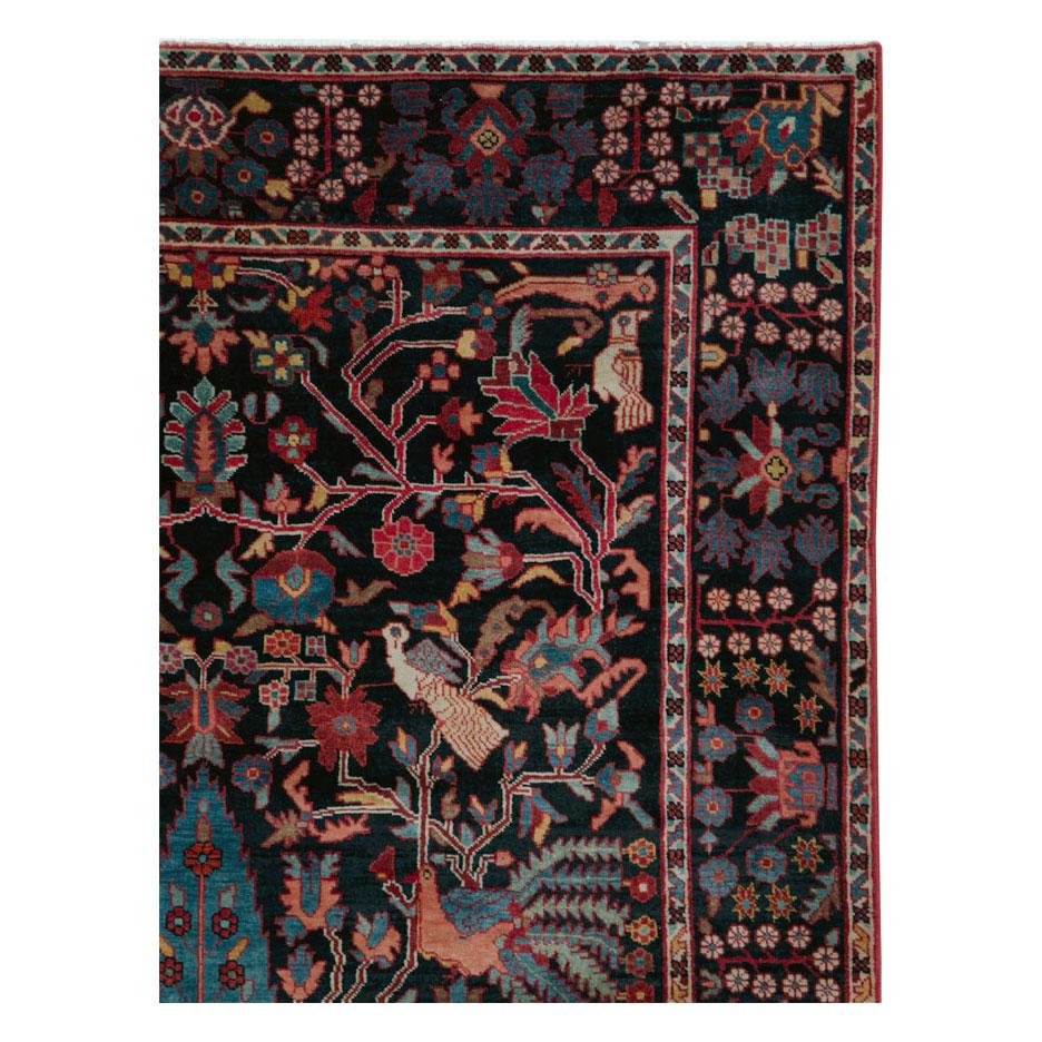 A vintage Persian Pictorial Hamadan small room size accent rug handmade during the mid-20th century.

Measures: 5' 3