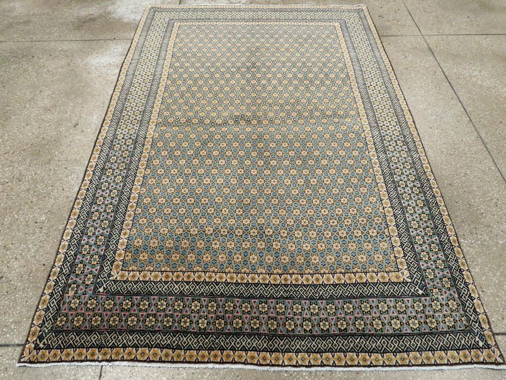 Mid-20th Century Handmade Persian Quom Art Deco Style Accent Rug In Excellent Condition For Sale In New York, NY