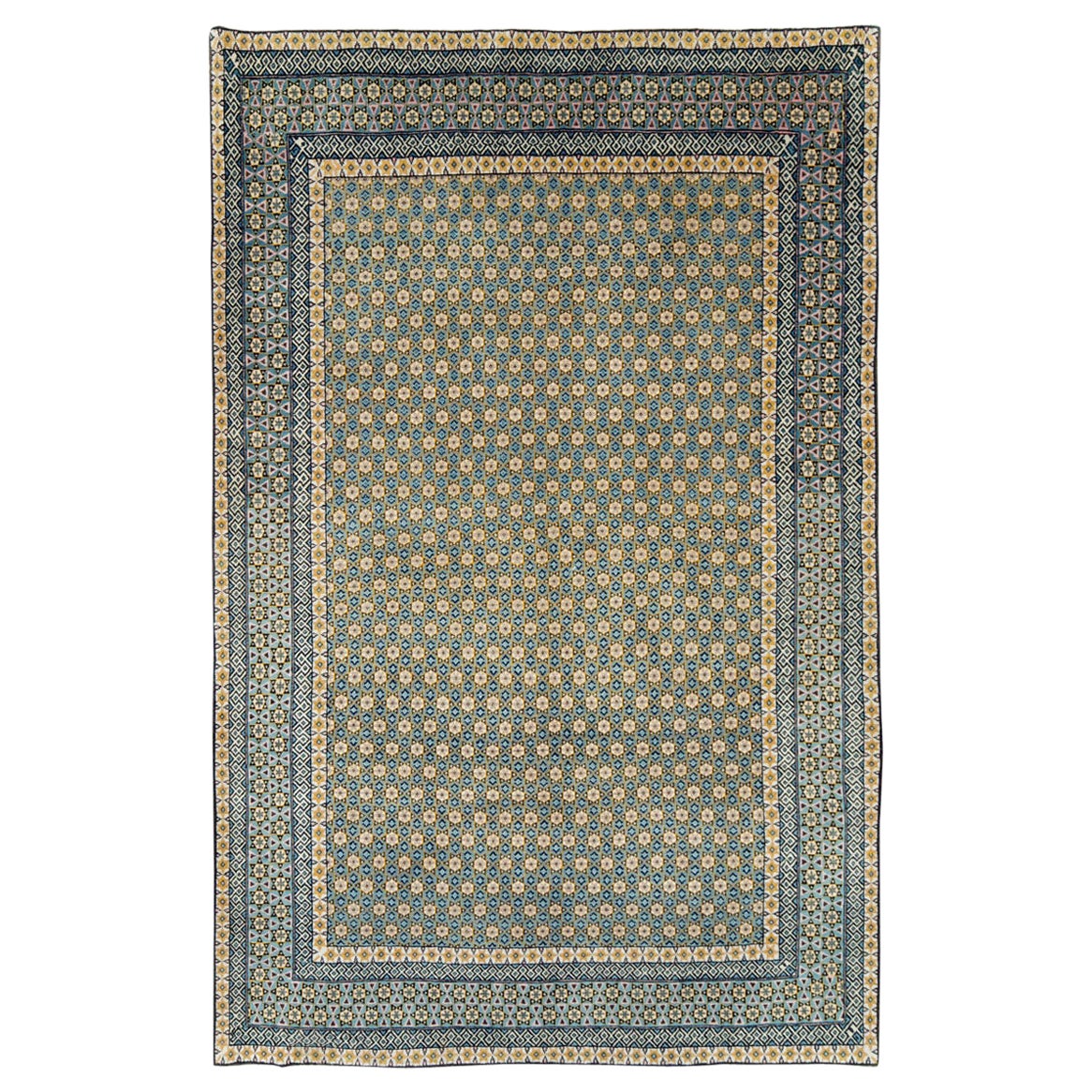 Tapis d'appoint de style Art Déco en forme de carquois persan, fait à la main, milieu du 20e siècle