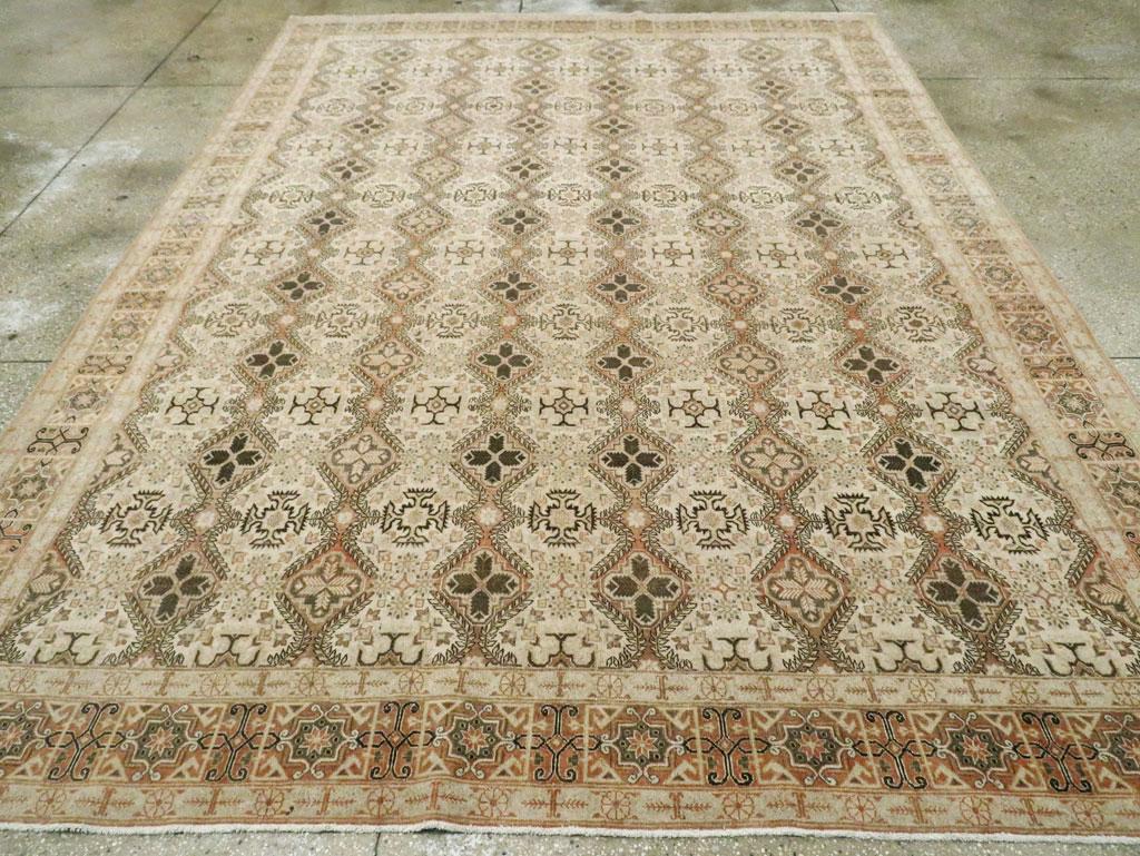 Hand-Knotted Mid-20th Century Handmade Persian Quom Room Size Carpet For Sale