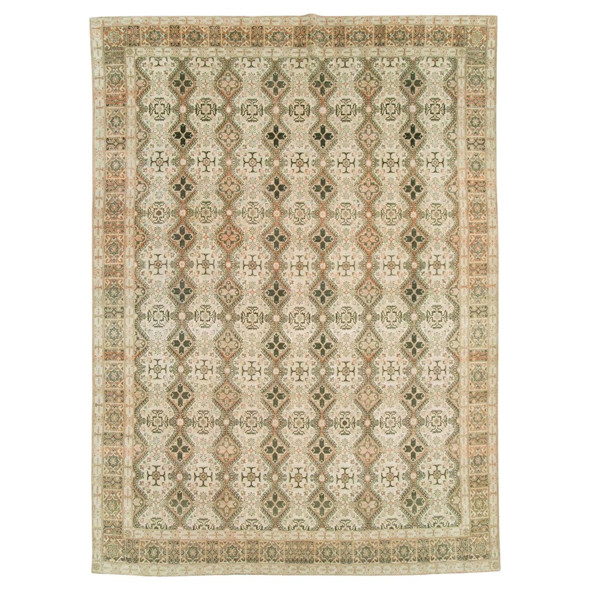 Mid-20th Century Handmade Persian Quom Room Size Carpet For Sale