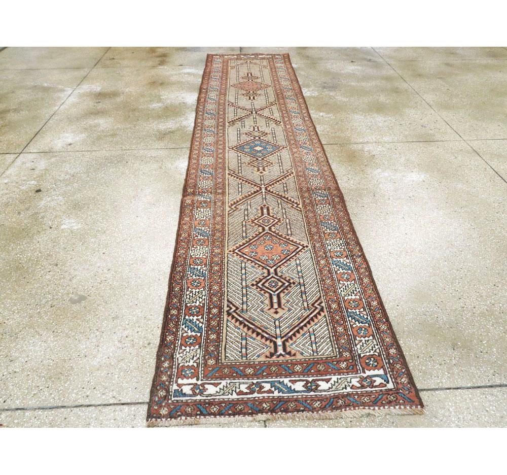 Mid-20th Century Handmade Persian Serab Runner In Excellent Condition For Sale In New York, NY