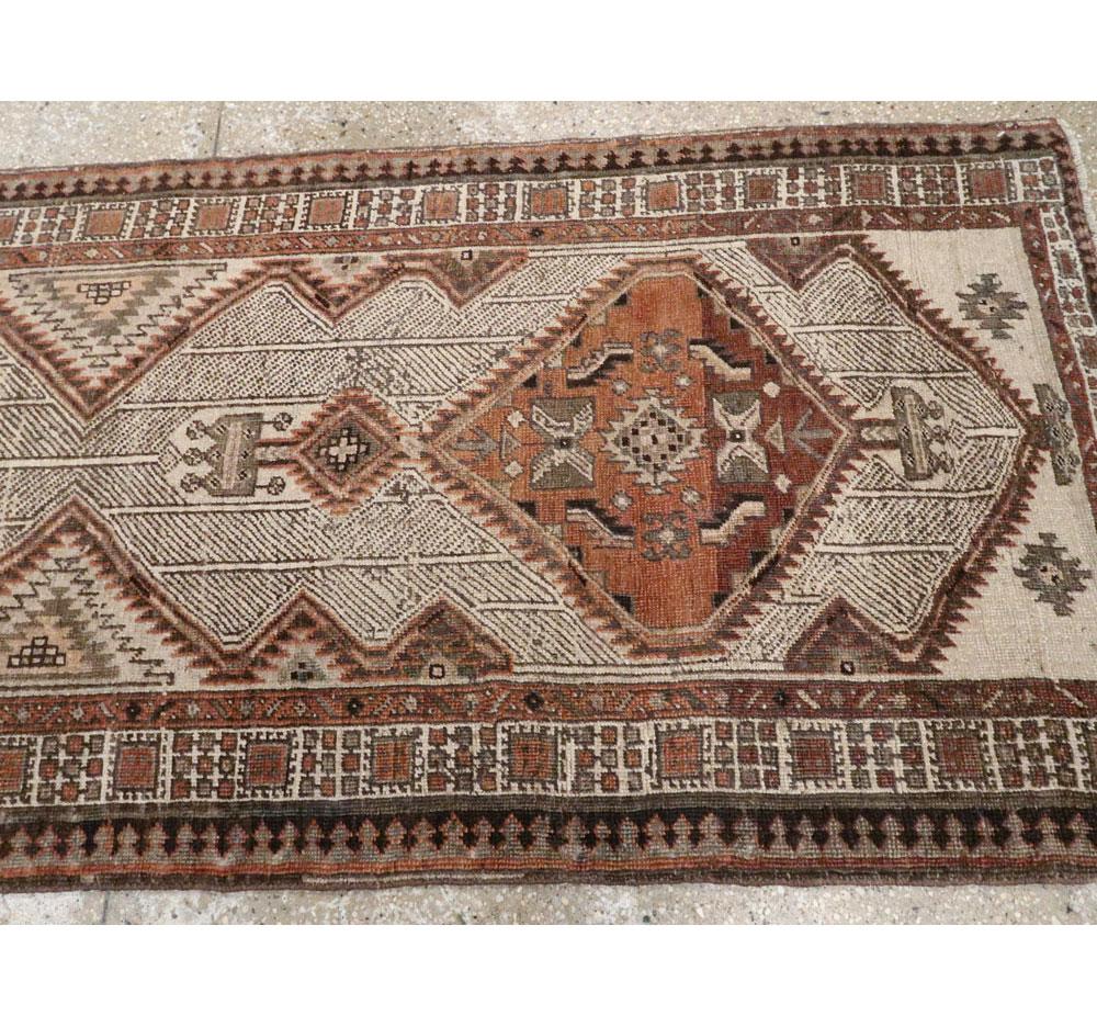 Mid-20th Century Handmade Persian Serab Runner For Sale 3