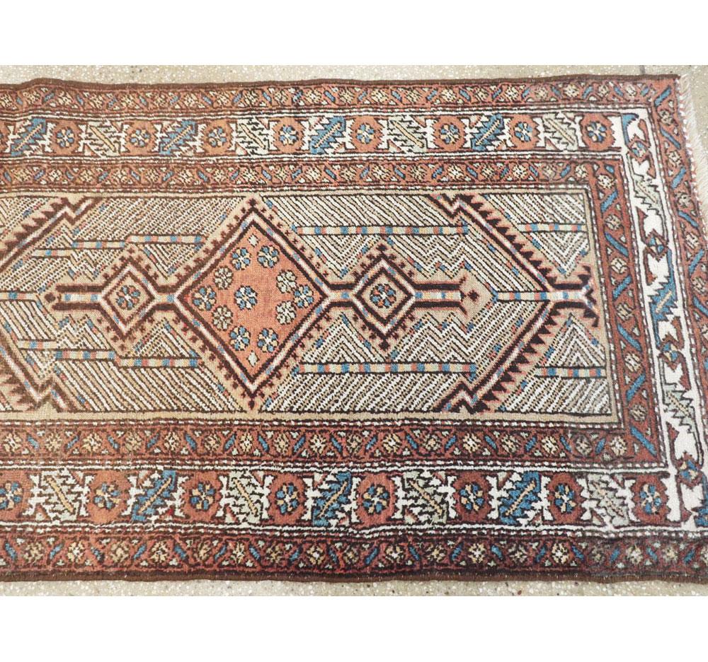 Mid-20th Century Handmade Persian Serab Runner For Sale 3