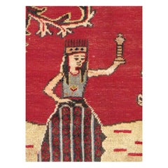 Mid-20th Century Handmade Persian Shiraz Pictorial Accent Rug