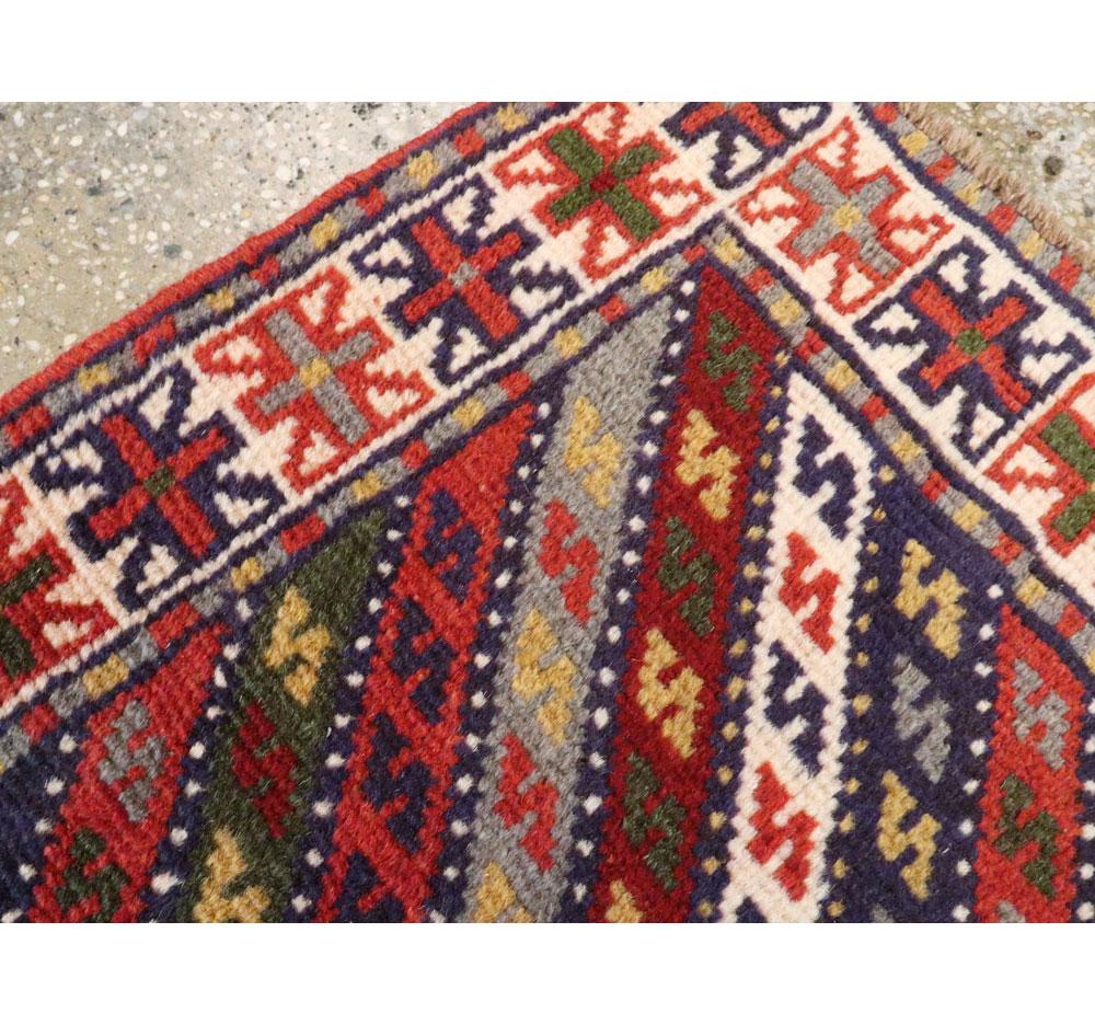 Mid-20th Century Handmade Persian Shiraz Small Runner For Sale 1