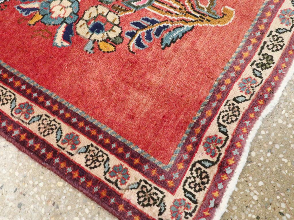 Wool Mid-20th Century Handmade Persian Shiraz Throw Rug For Sale