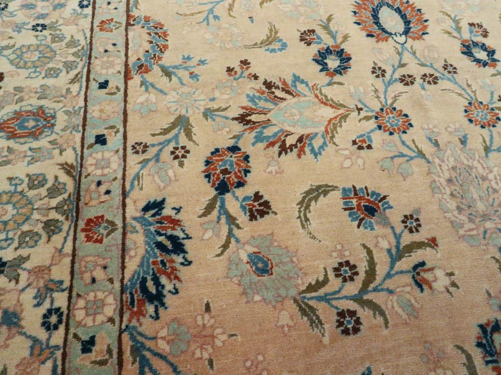 Hand-Knotted Mid-20th Century Handmade Persian Tabriz Accent Rug For Sale