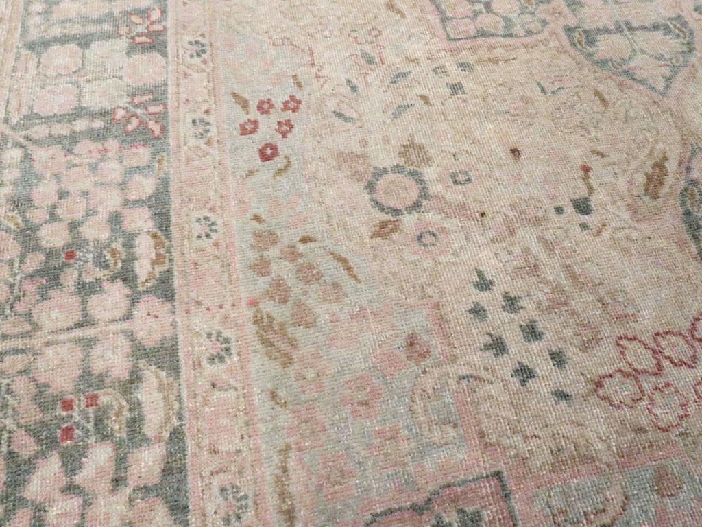 Hand-Knotted Mid-20th Century Handmade Persian Tabriz Accent Rug For Sale