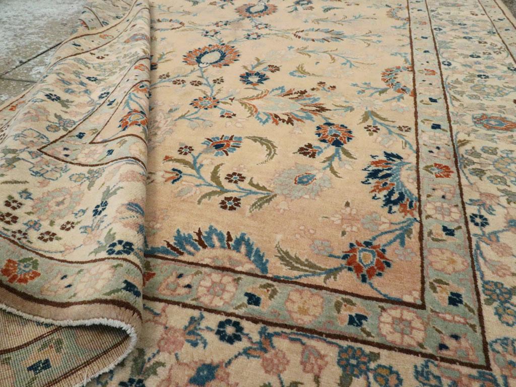 Mid-20th Century Handmade Persian Tabriz Accent Rug For Sale 2