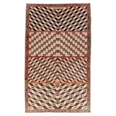 Handgefertigter persischer Täbris-Teppich im Art-déco-Stil aus der Mitte des 20. Jahrhunderts