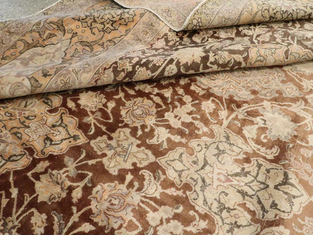 Mid-20th Century Handmade Persian Tabriz Large Room Size Carpet For Sale 4