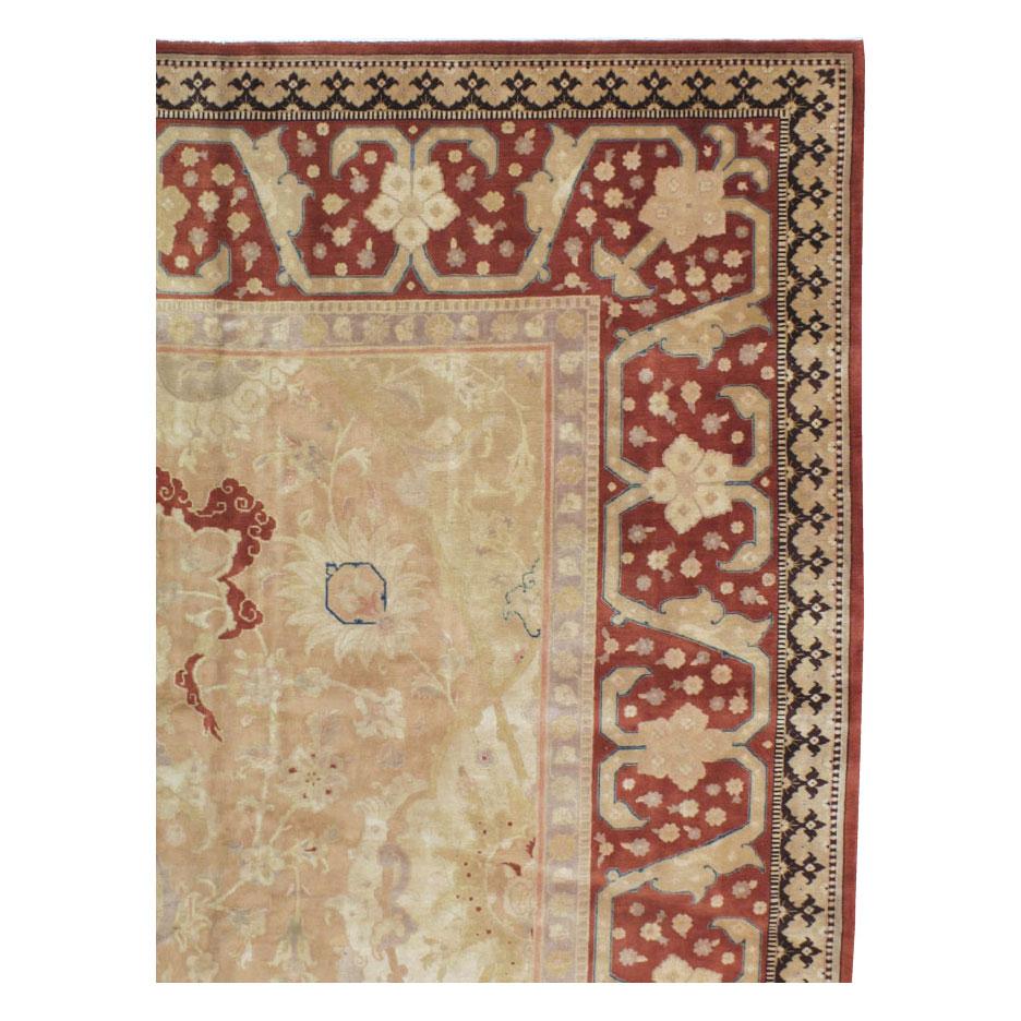 Agra Tappeto Tabriz persiano fatto a mano della metà del 20° secolo per una stanza di grandi dimensioni in vendita