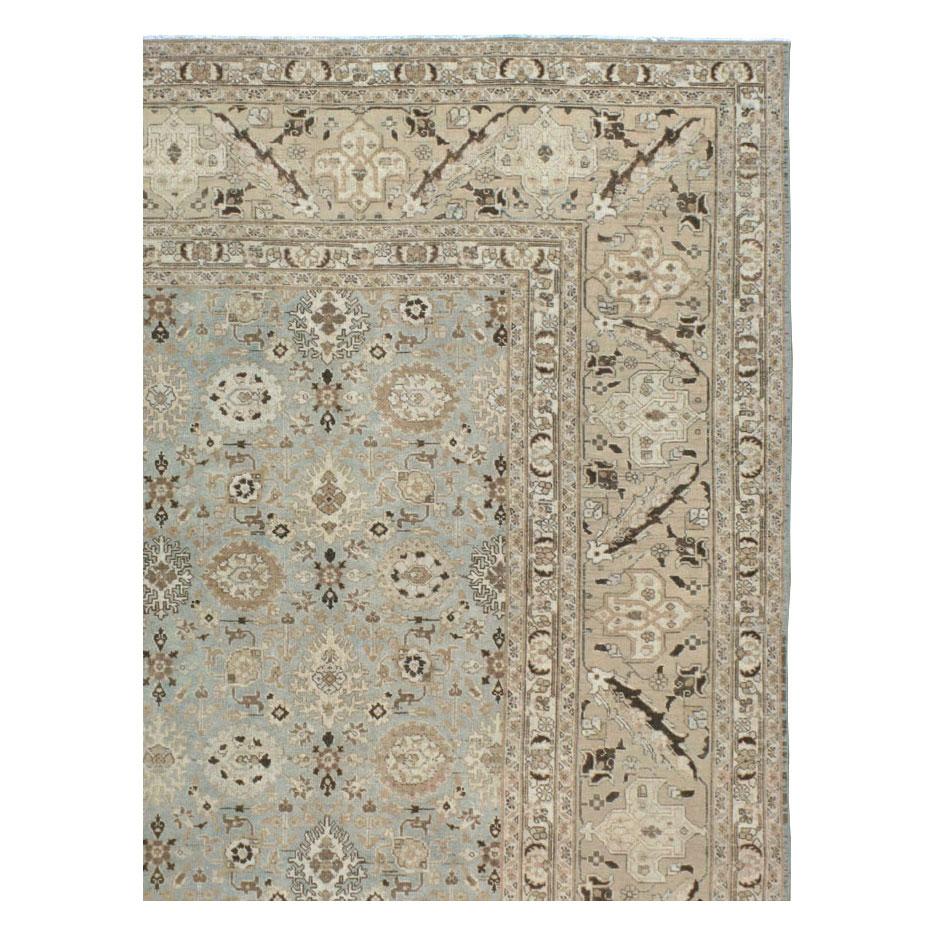 Hand-Knotted Mid-20th Century Handmade Persian Tabriz Large Room Size Carpet For Sale