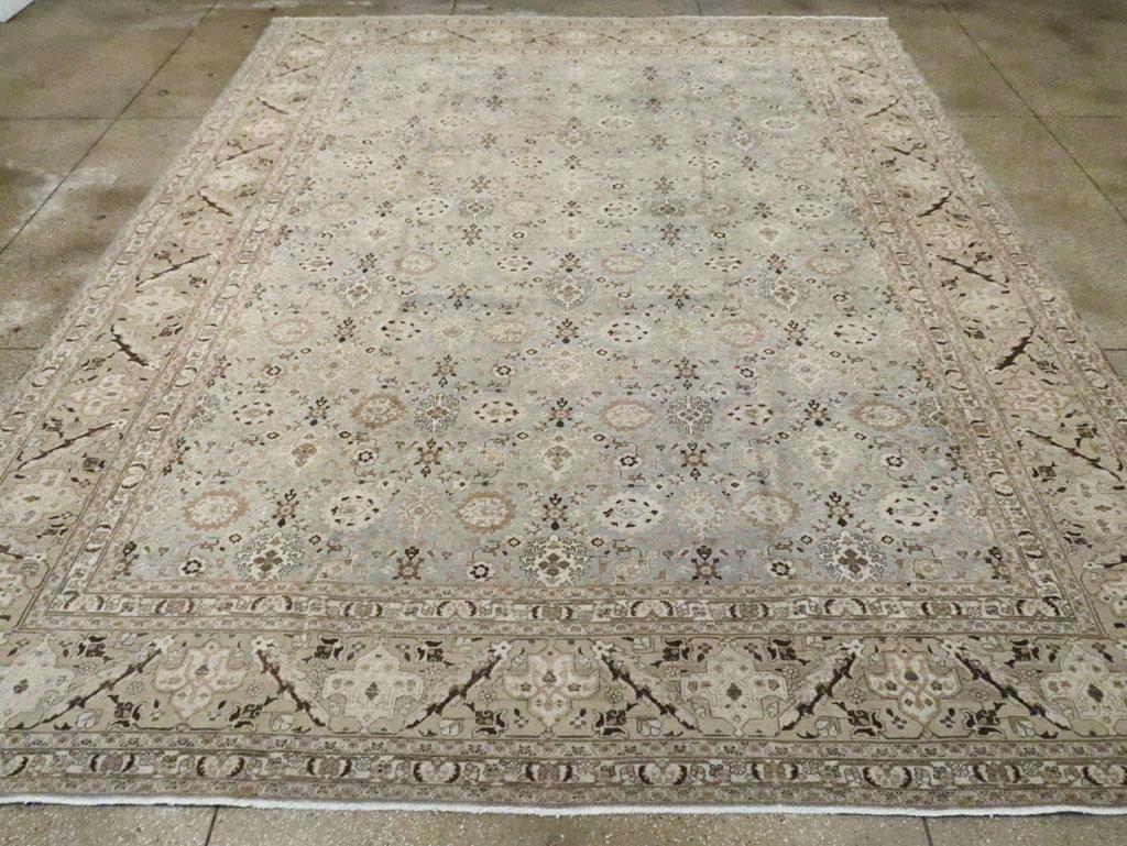 Wool Mid-20th Century Handmade Persian Tabriz Large Room Size Carpet For Sale