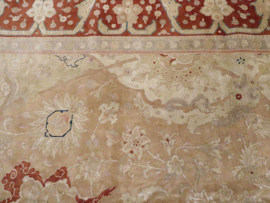 XX secolo Tappeto Tabriz persiano fatto a mano della metà del 20° secolo per una stanza di grandi dimensioni in vendita
