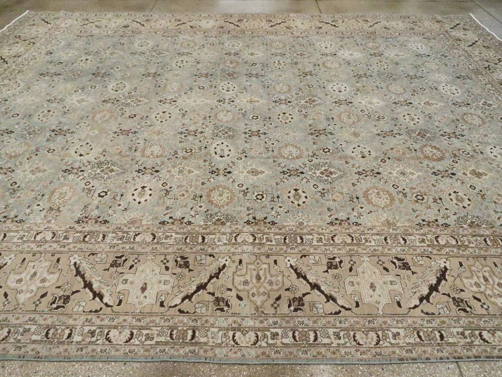 Mid-20th Century Handmade Persian Tabriz Large Room Size Carpet For Sale 2