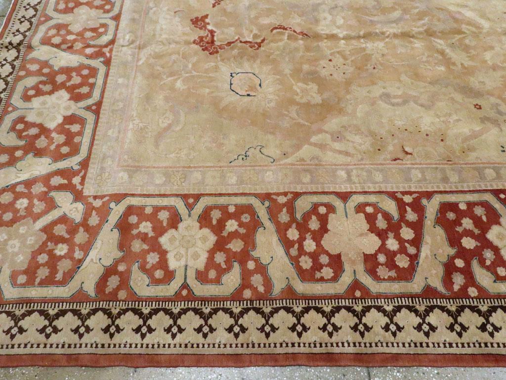 Lana Tappeto Tabriz persiano fatto a mano della metà del 20° secolo per una stanza di grandi dimensioni in vendita