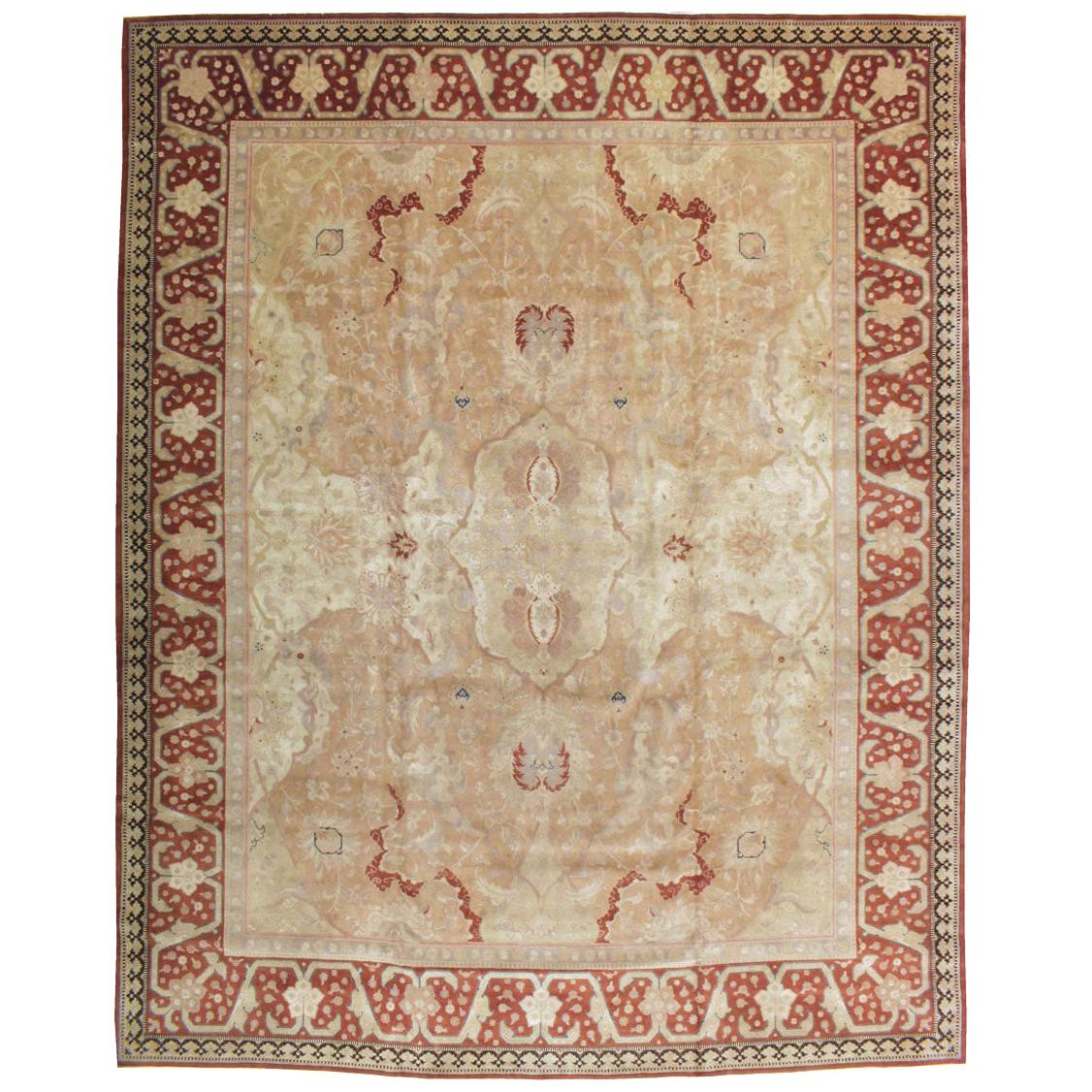 Mid-20th Century Handmade Persian Tabriz Large Room Size Carpet