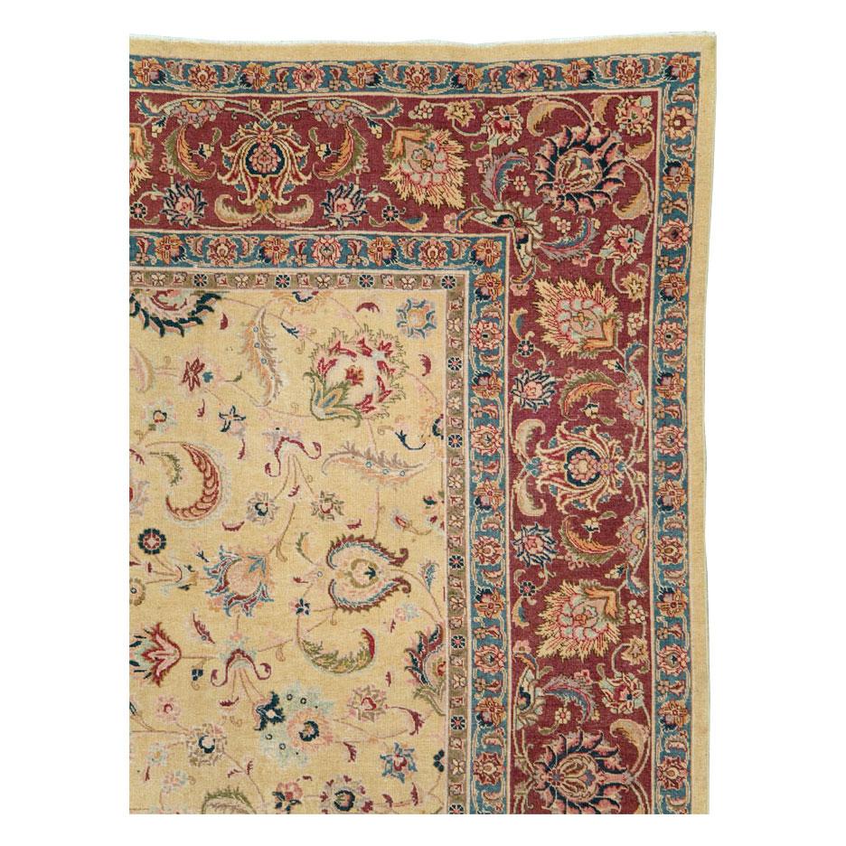 Victorien Tapis persan de Tabriz de taille normale, fait à la main, datant du milieu du 20e siècle en vente