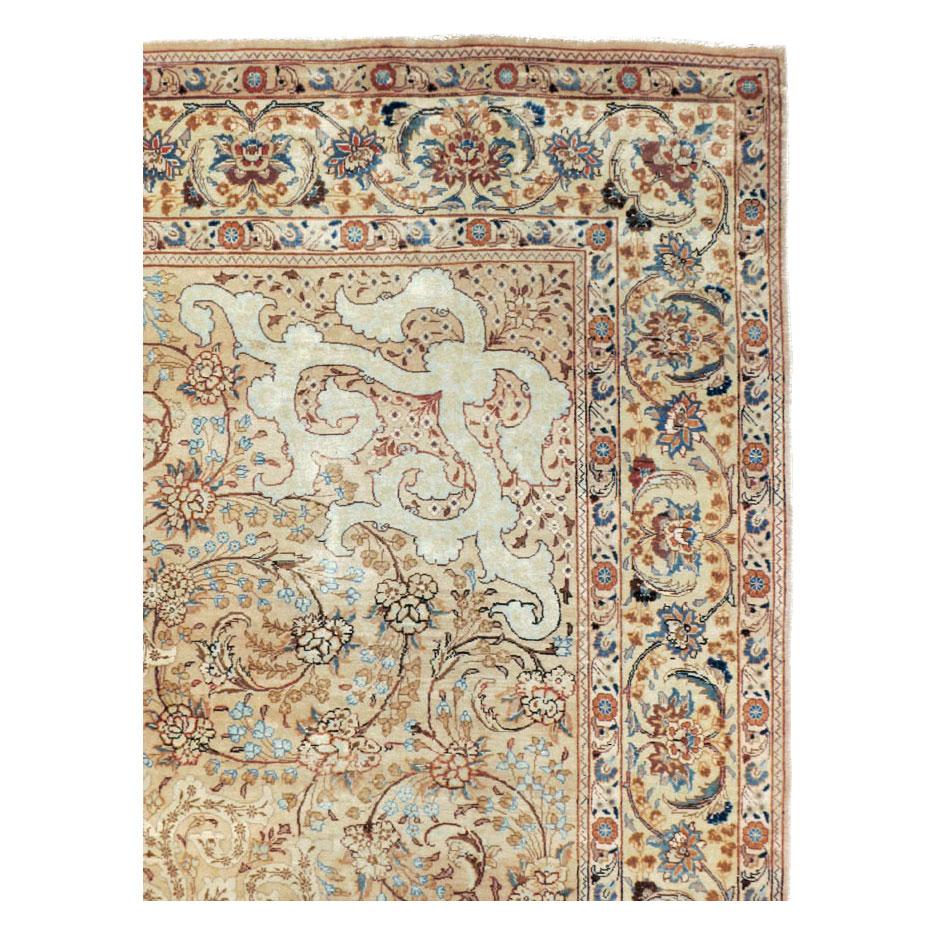 Hand-Knotted Mid-20th Century Handmade Persian Tabriz Room Size Carpet For Sale