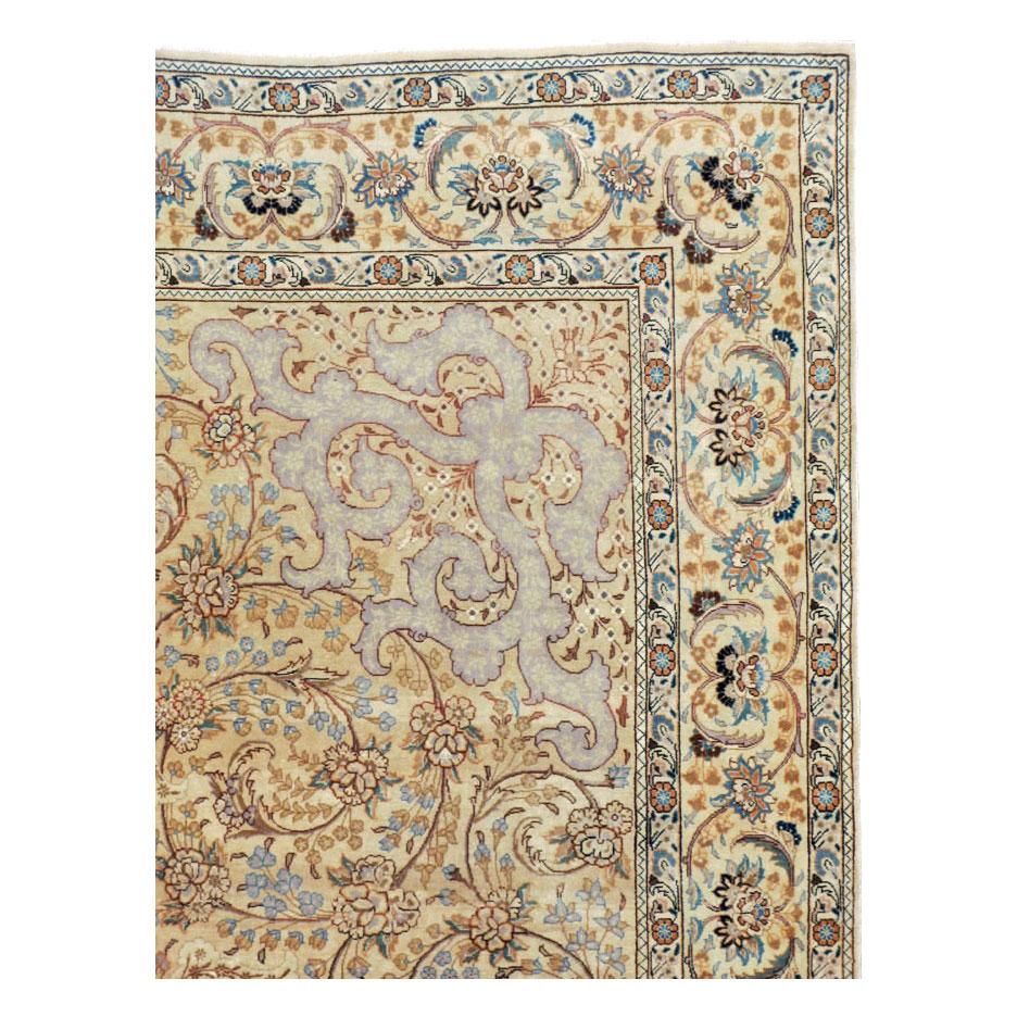 Mid-20th Century Handmade Persian Tabriz Room Size Carpet In Excellent Condition For Sale In New York, NY