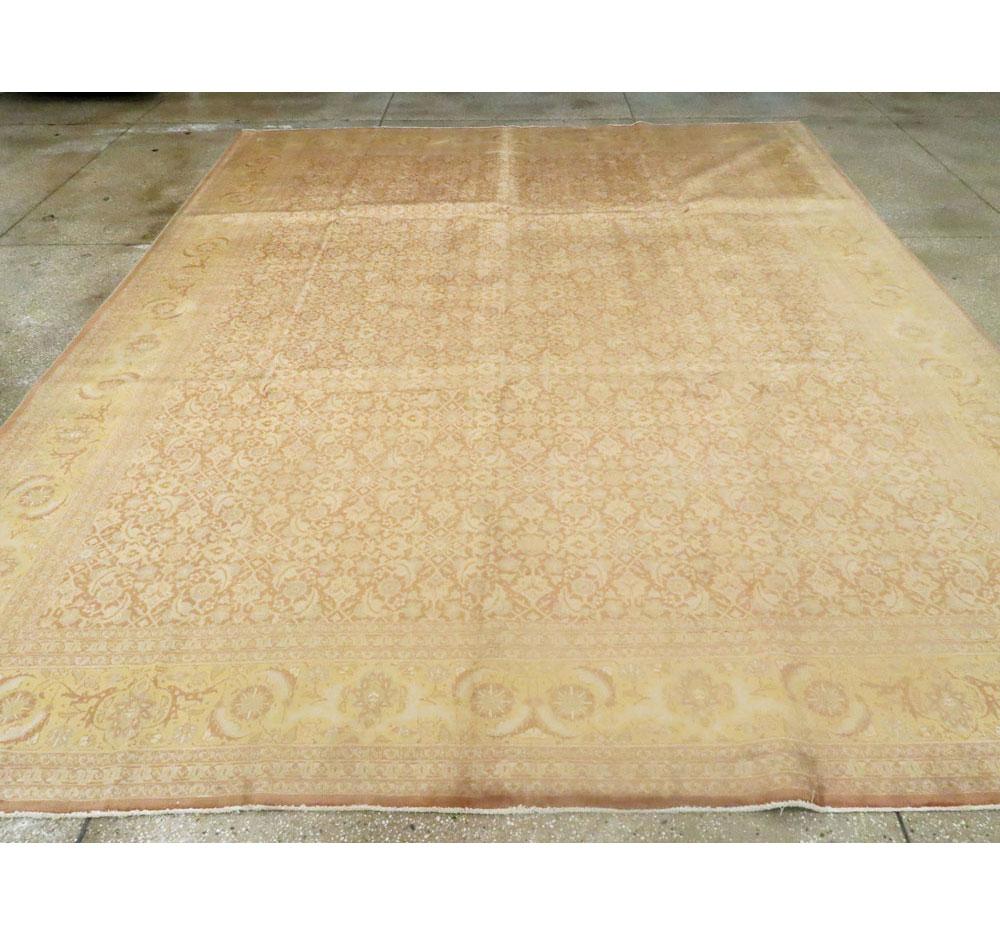 Hand-Knotted Mid-20th Century Handmade Persian Tabriz Room Size Carpet For Sale