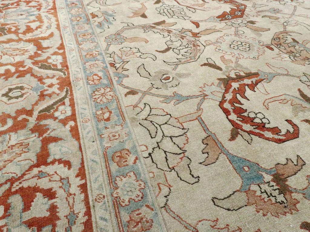 Wool Mid-20th Century Handmade Persian Tabriz Room Size Carpet For Sale