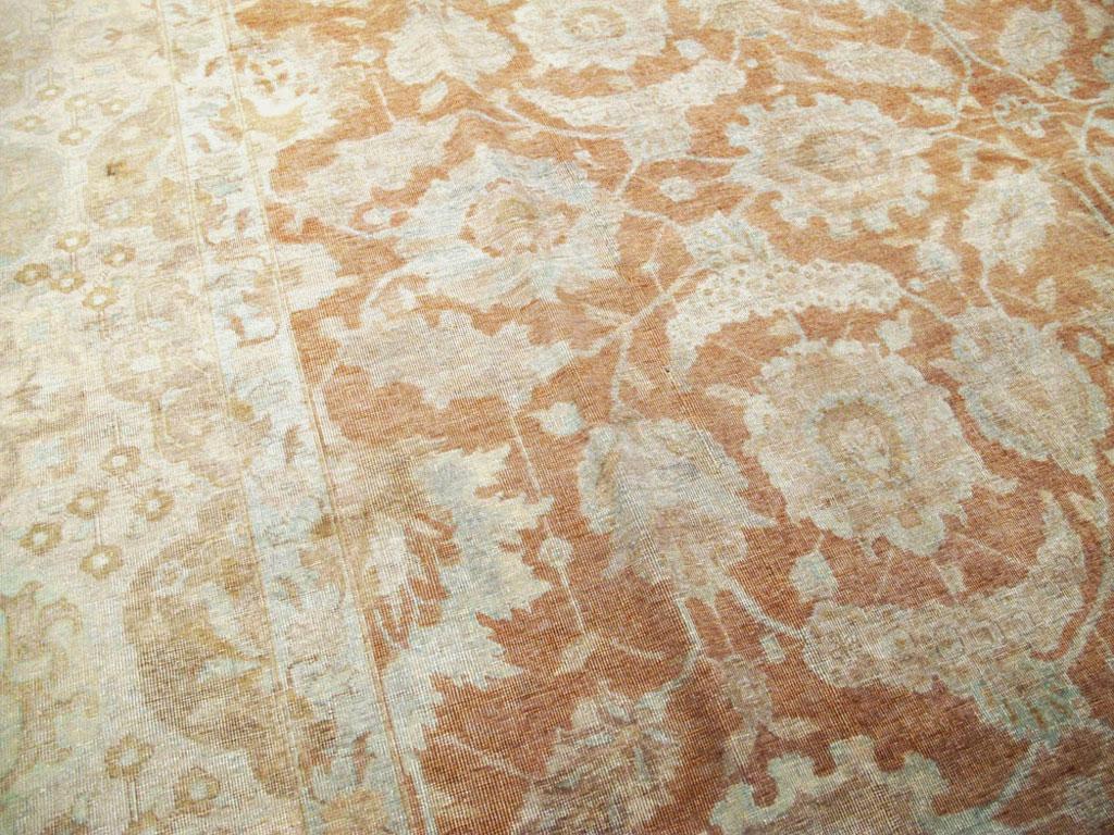 Wool Mid-20th Century Handmade Persian Tabriz Room Size Carpet For Sale
