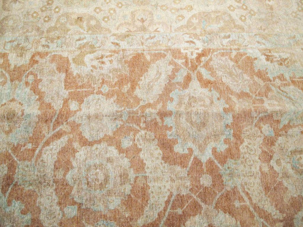 Mid-20th Century Handmade Persian Tabriz Room Size Carpet For Sale 2
