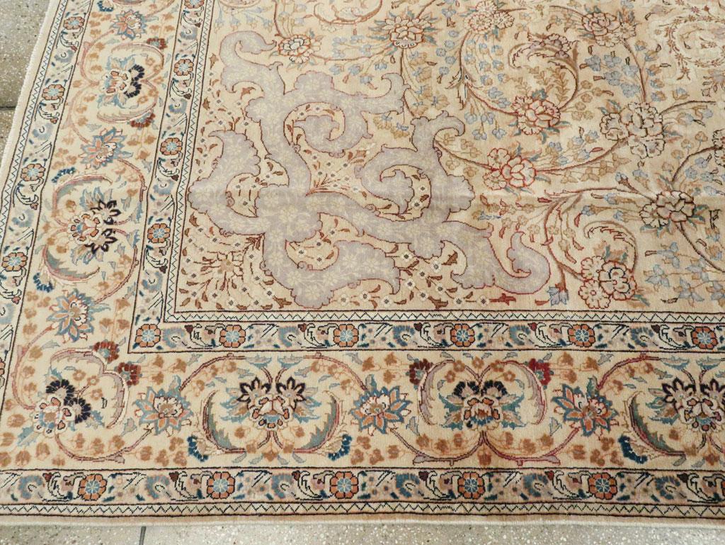 Mid-20th Century Handmade Persian Tabriz Room Size Carpet For Sale 3