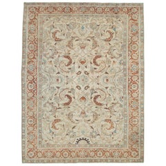 Vintage Mid-20th Century Handmade Persian Tabriz Room Size Carpet