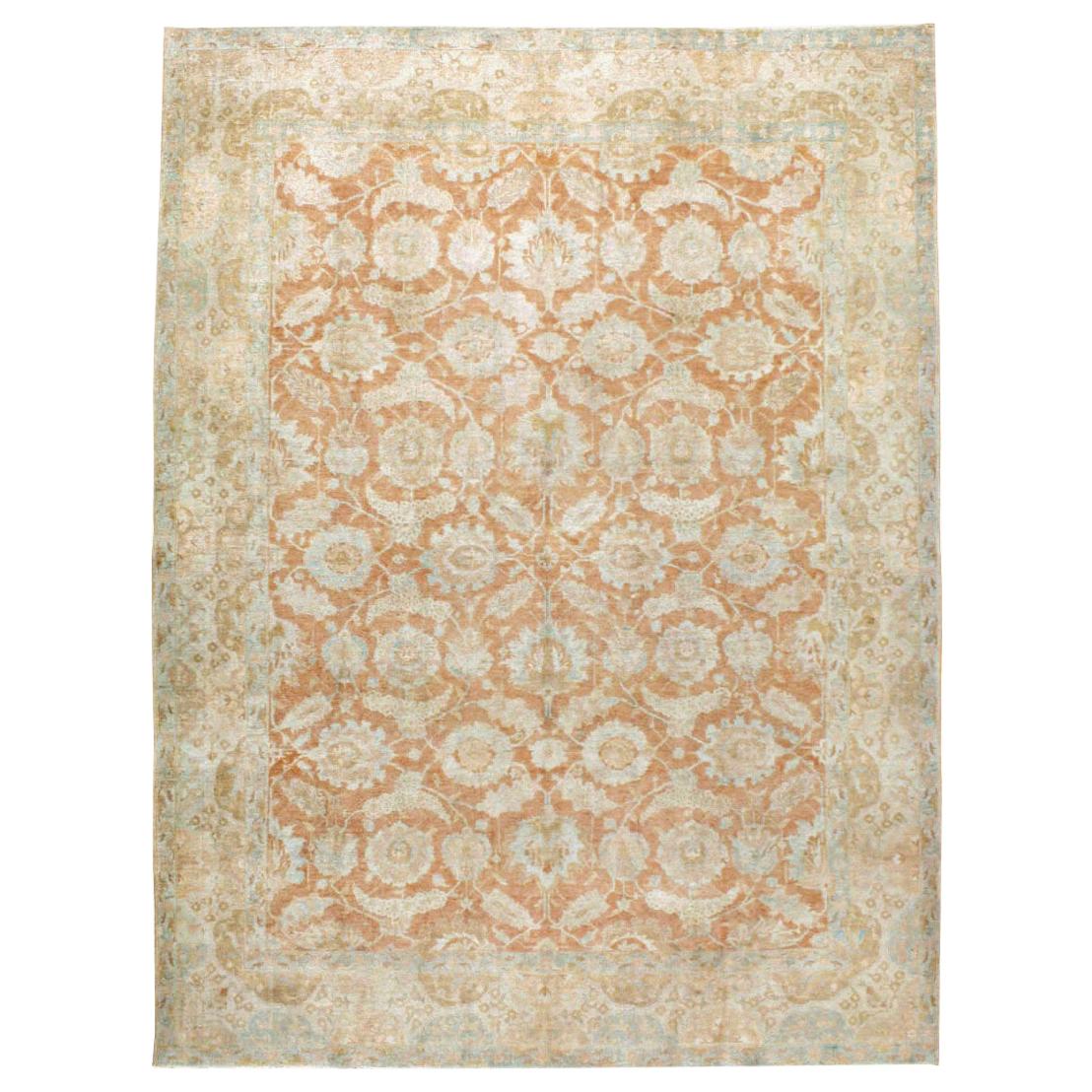 Mid-20th Century Handmade Persian Tabriz Room Size Carpet For Sale