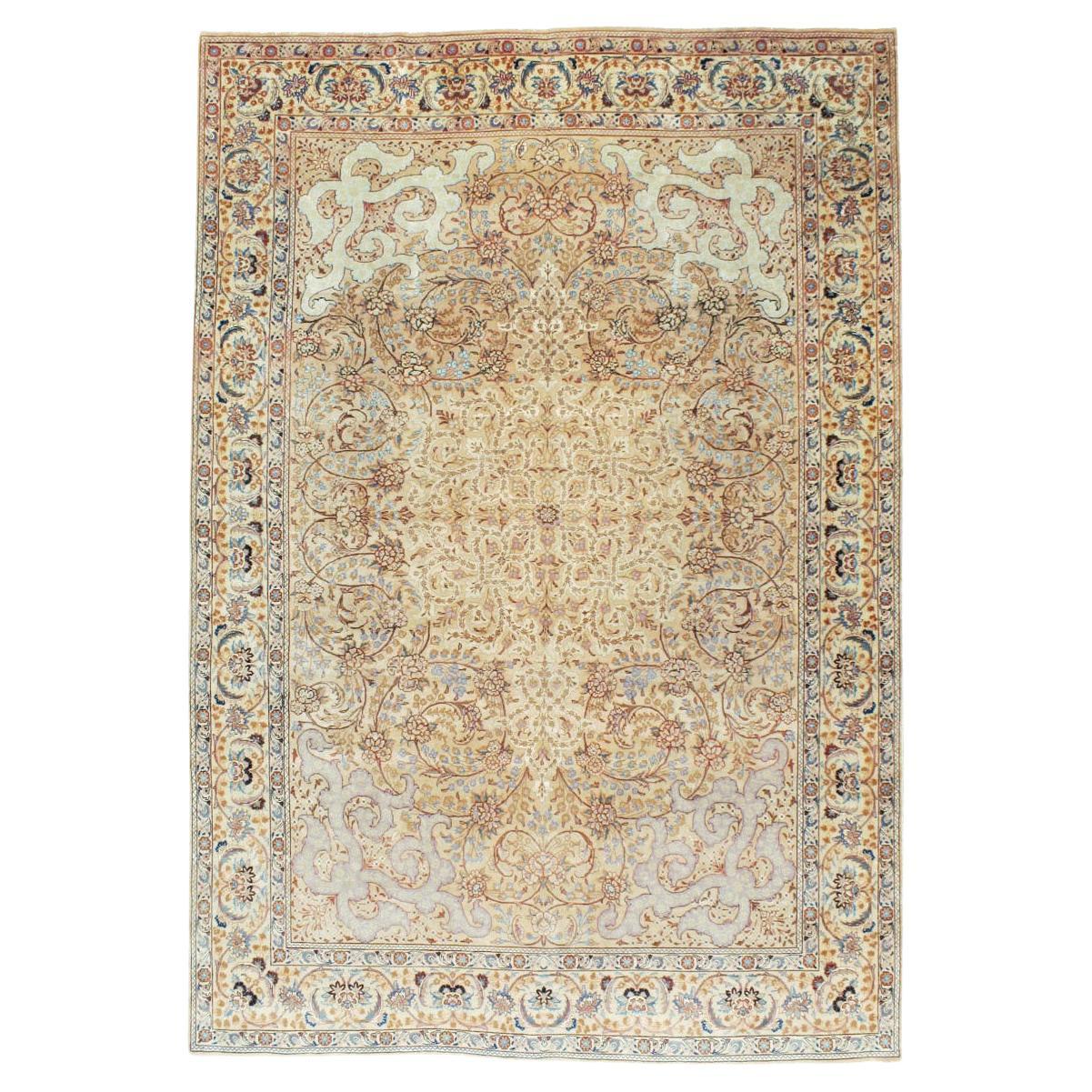Mid-20th Century Handmade Persian Tabriz Room Size Carpet