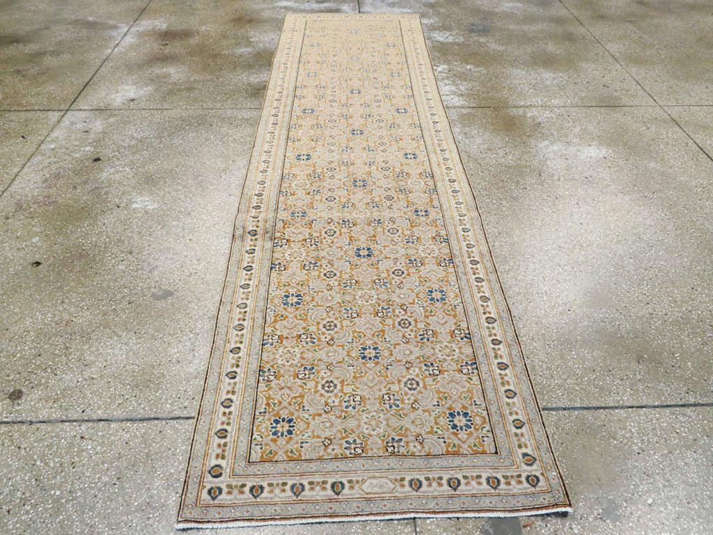 Hand-Knotted Mid-20th Century Handmade Persian Tabriz Runner