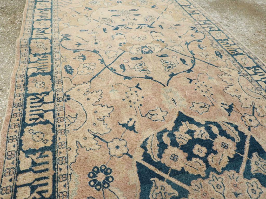 Mid-20th Century Handmade Persian Tabriz Runner In Excellent Condition In New York, NY