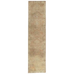 Mid-20th Century Handmade Persian Tabriz Runner in Champagne Tones