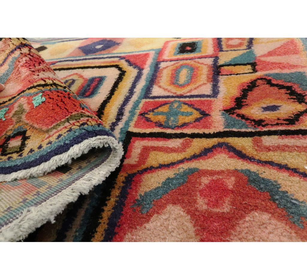 Mid-20th Century Handmade Persian Tabriz Square Throw Rug For Sale 1