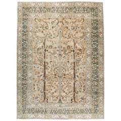 Mid-20th Century Handmade Persian Tree of Life Mashad Large Room Size Carpet