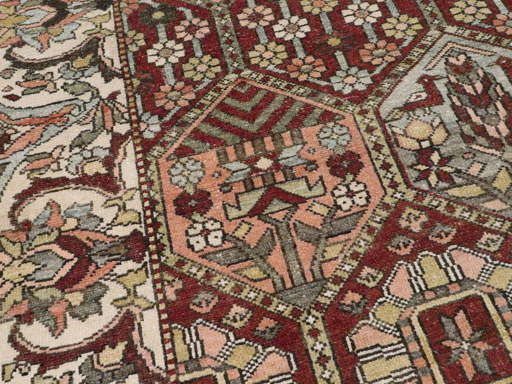 Hand-Knotted Mid-20th Century Handmade Persian Tribal Bakhtiari Accent Rug For Sale