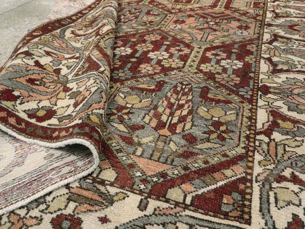 Mid-20th Century Handmade Persian Tribal Bakhtiari Accent Rug For Sale 1