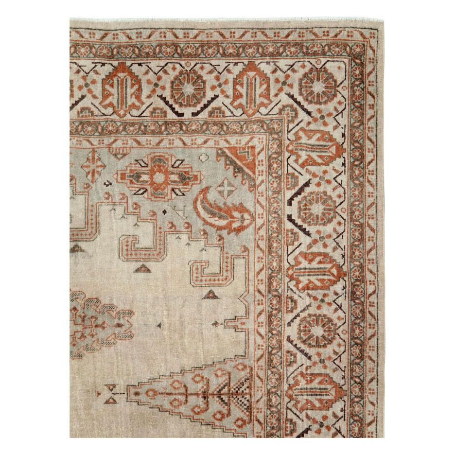 Rustic Mid-20th Century Handmade Persian Veece Room Size Carpet For Sale