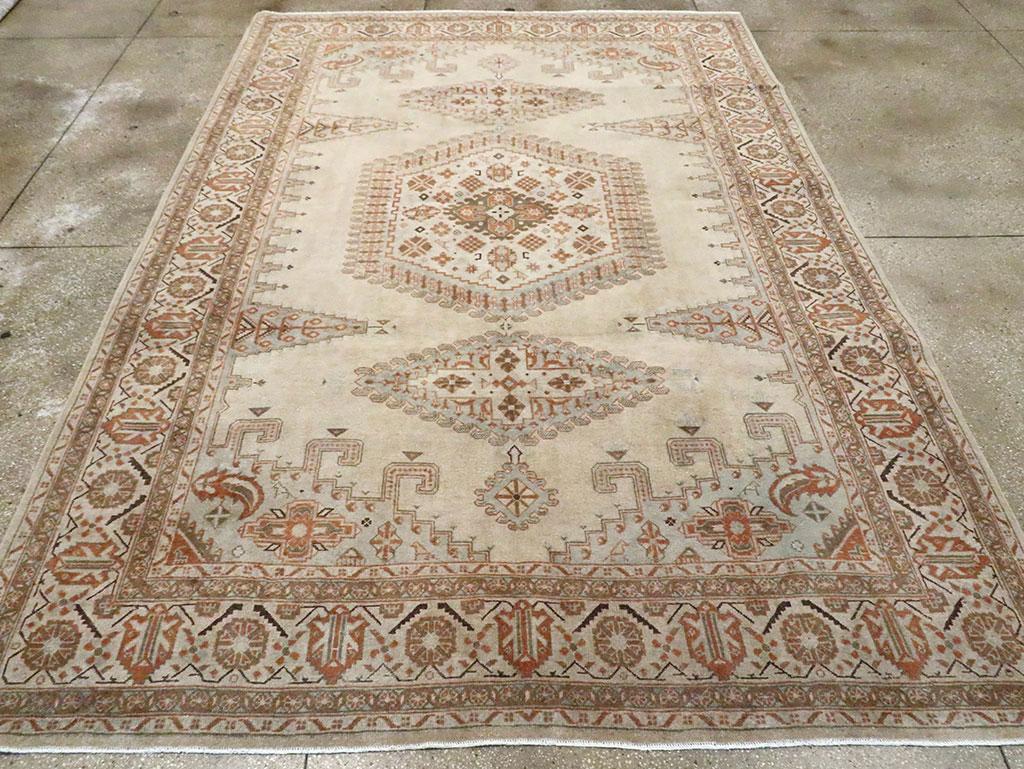 Hand-Knotted Mid-20th Century Handmade Persian Veece Room Size Carpet For Sale