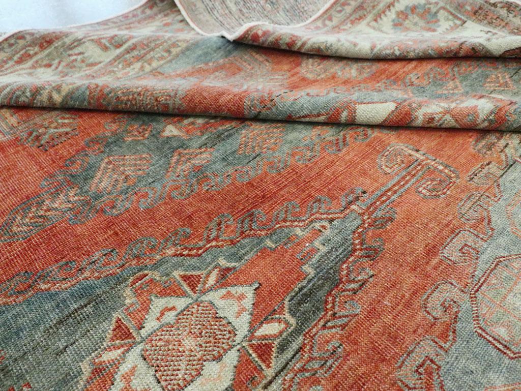 Mid-20th Century Handmade Persian Veece Room Size Carpet in Rust Red and Grey 4