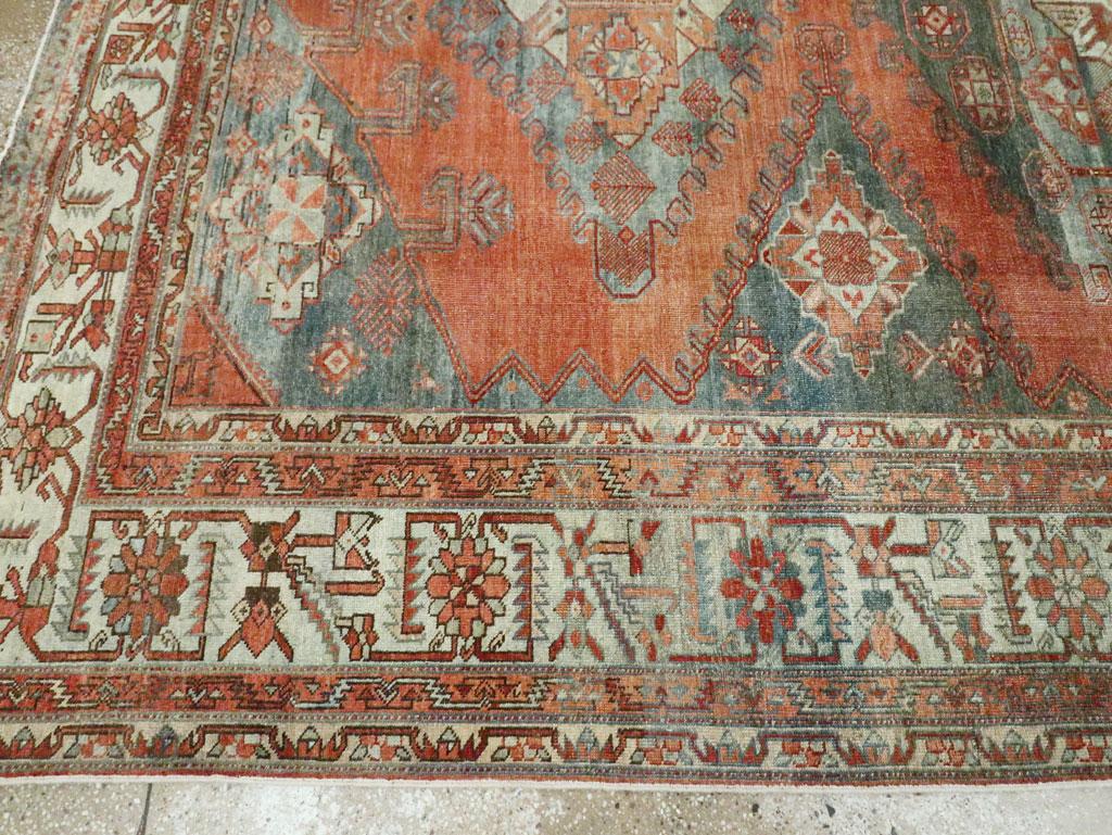 Mid-20th Century Handmade Persian Veece Room Size Carpet in Rust Red and Grey 2