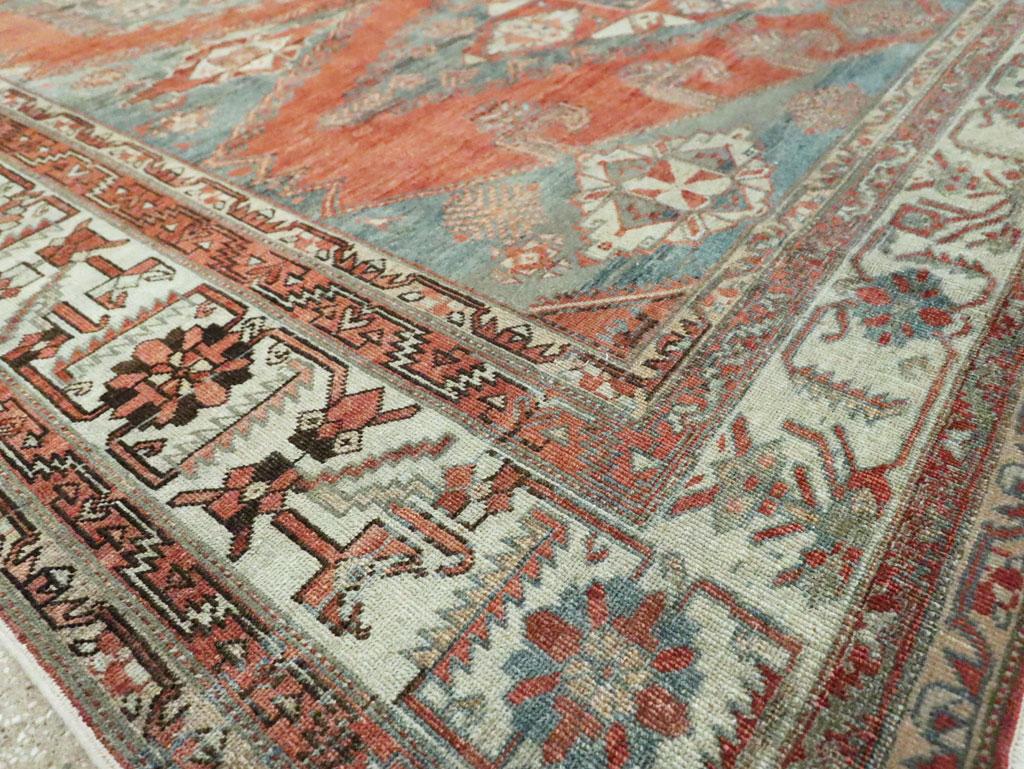 Mid-20th Century Handmade Persian Veece Room Size Carpet in Rust Red and Grey 3